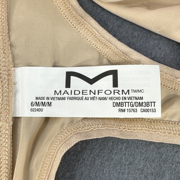 Maidenform Womens Sz Medium 6 Panty Thong Barely There Invisible Look Beige New - Picture 5 of 9